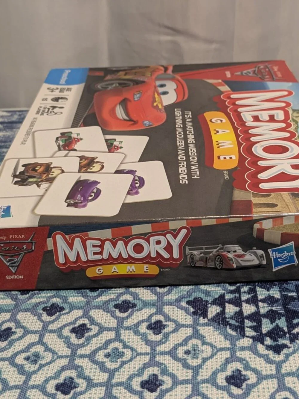 Hasbro Disney Pixar Cars 2 Edition Memory Game Match Missing 1 card 2011